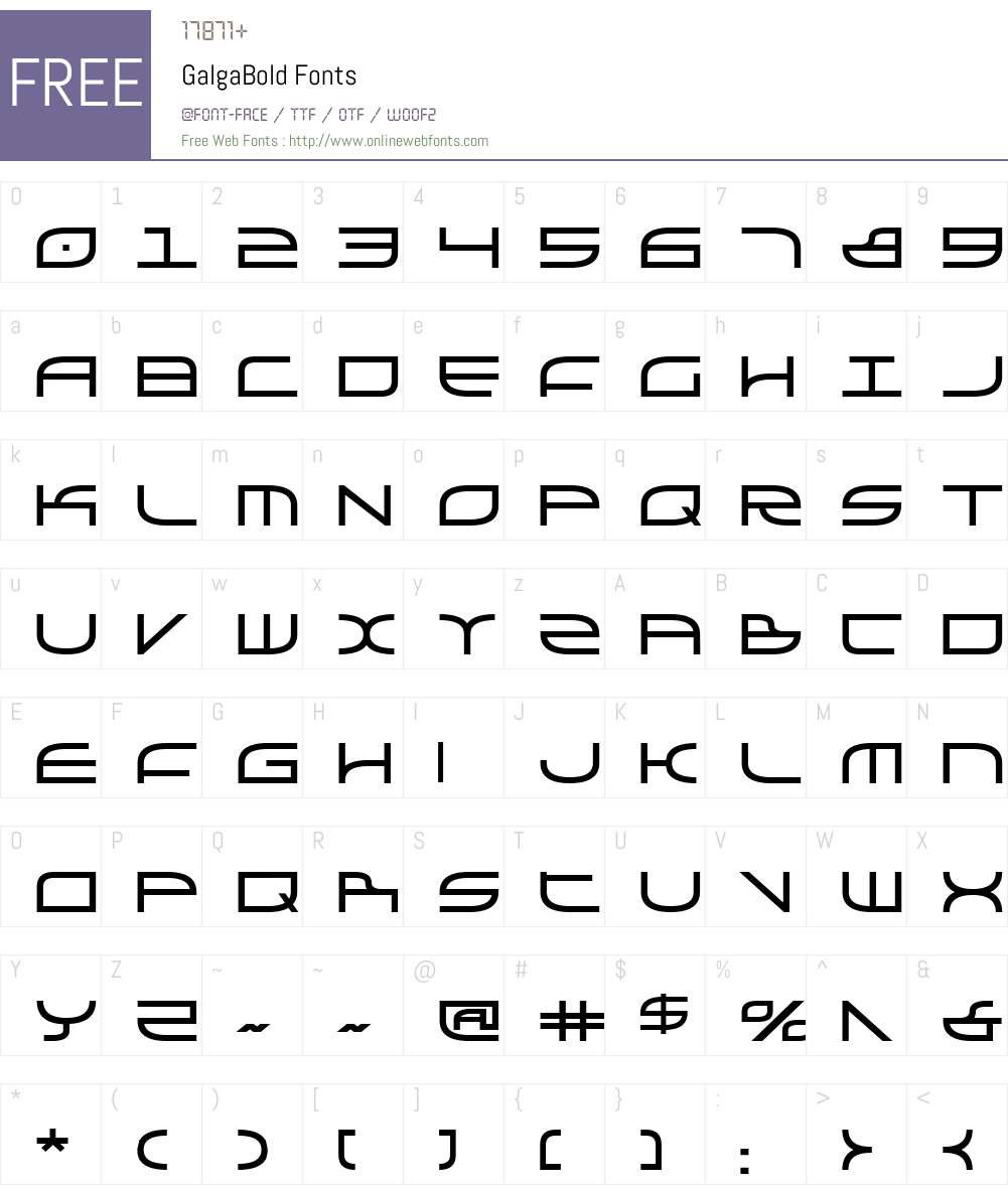 Galga Bold Font Screenshots
