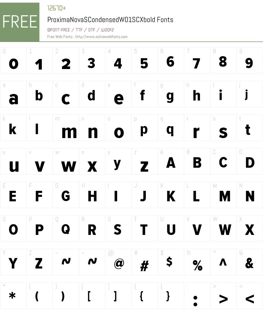 ProximaNovaSCondensedW01SC-Xbold Font Screenshots