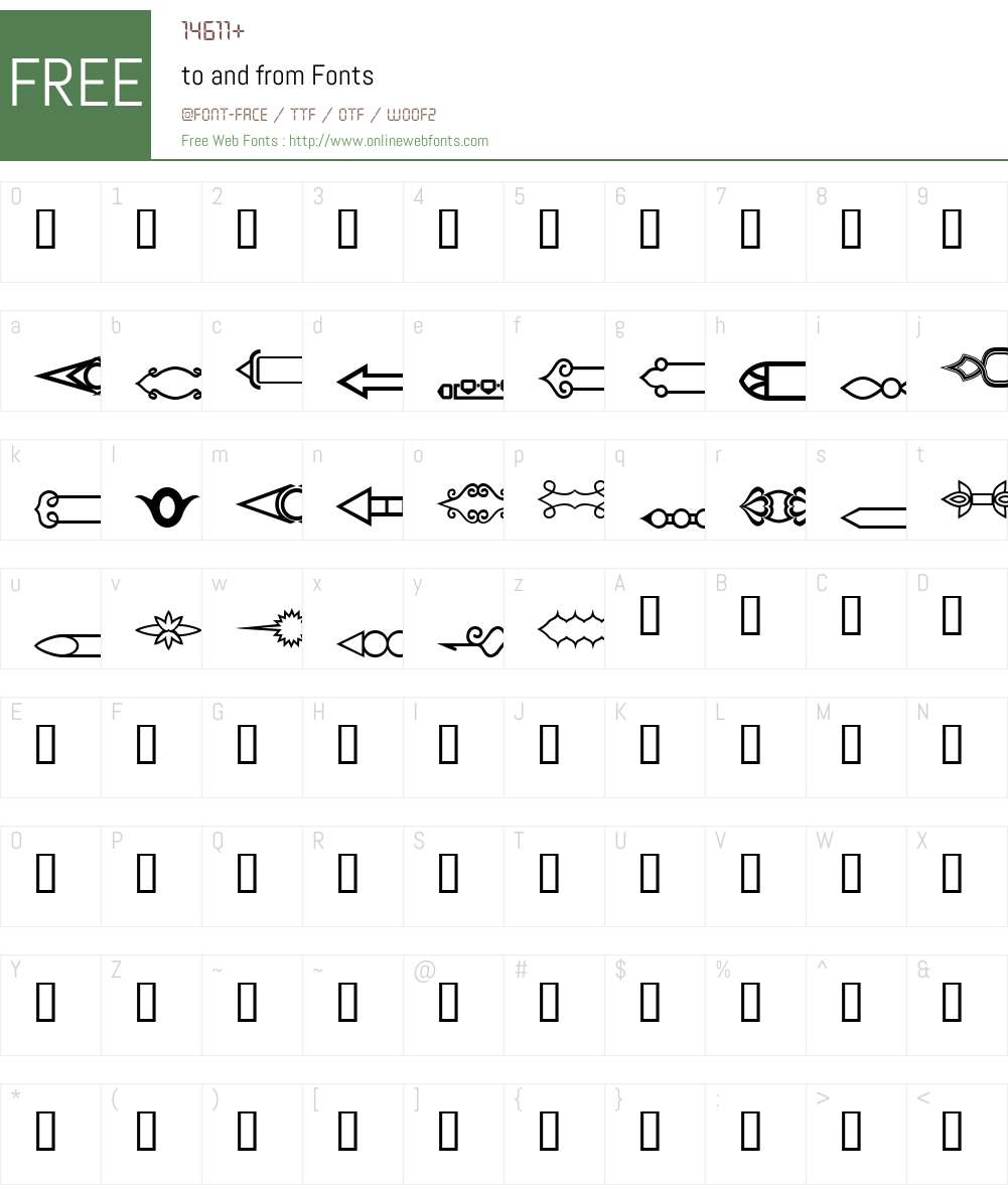 to and from Font Screenshots