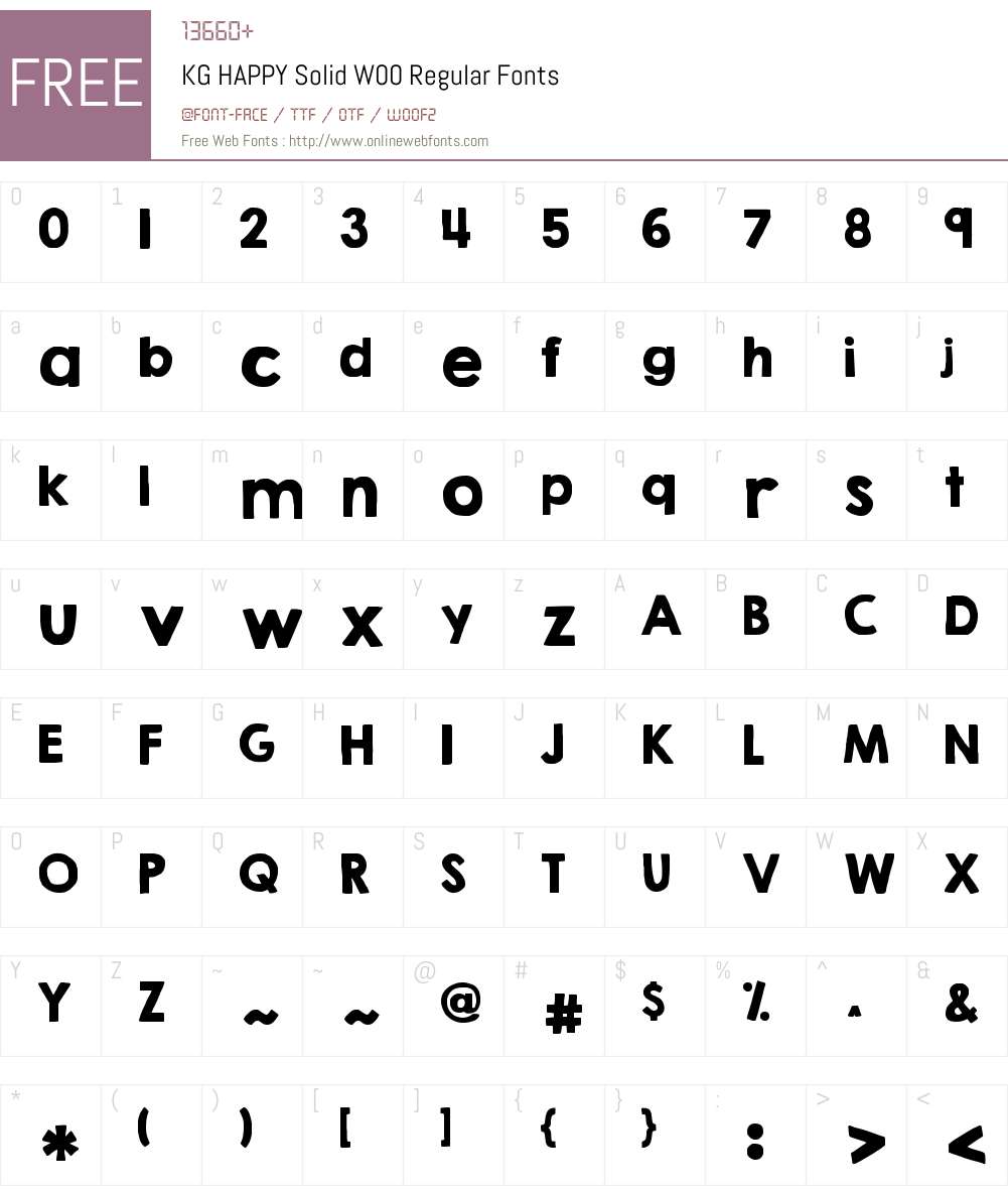 KGHAPPYSolidW00-Regular Font Screenshots