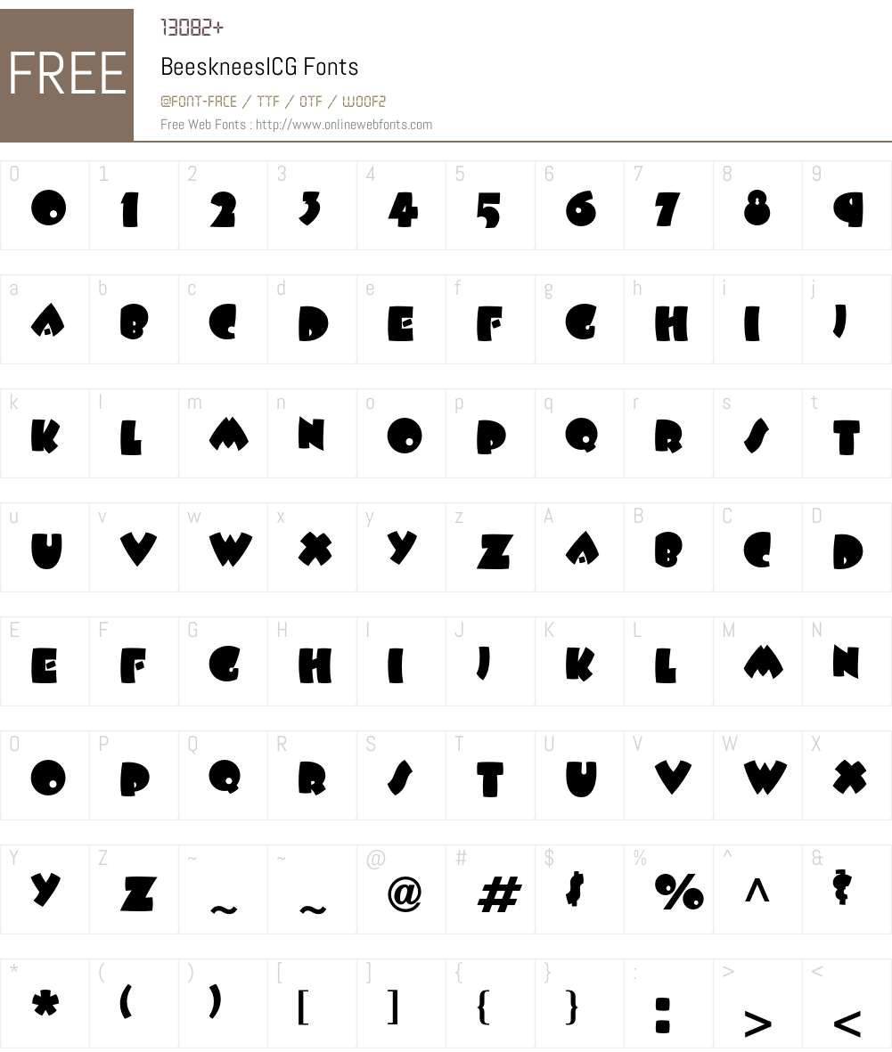 BeeskneesICG Font Screenshots