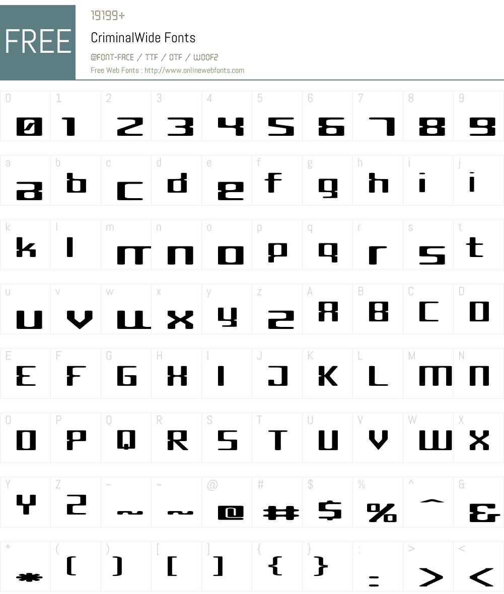 Criminal Font Screenshots