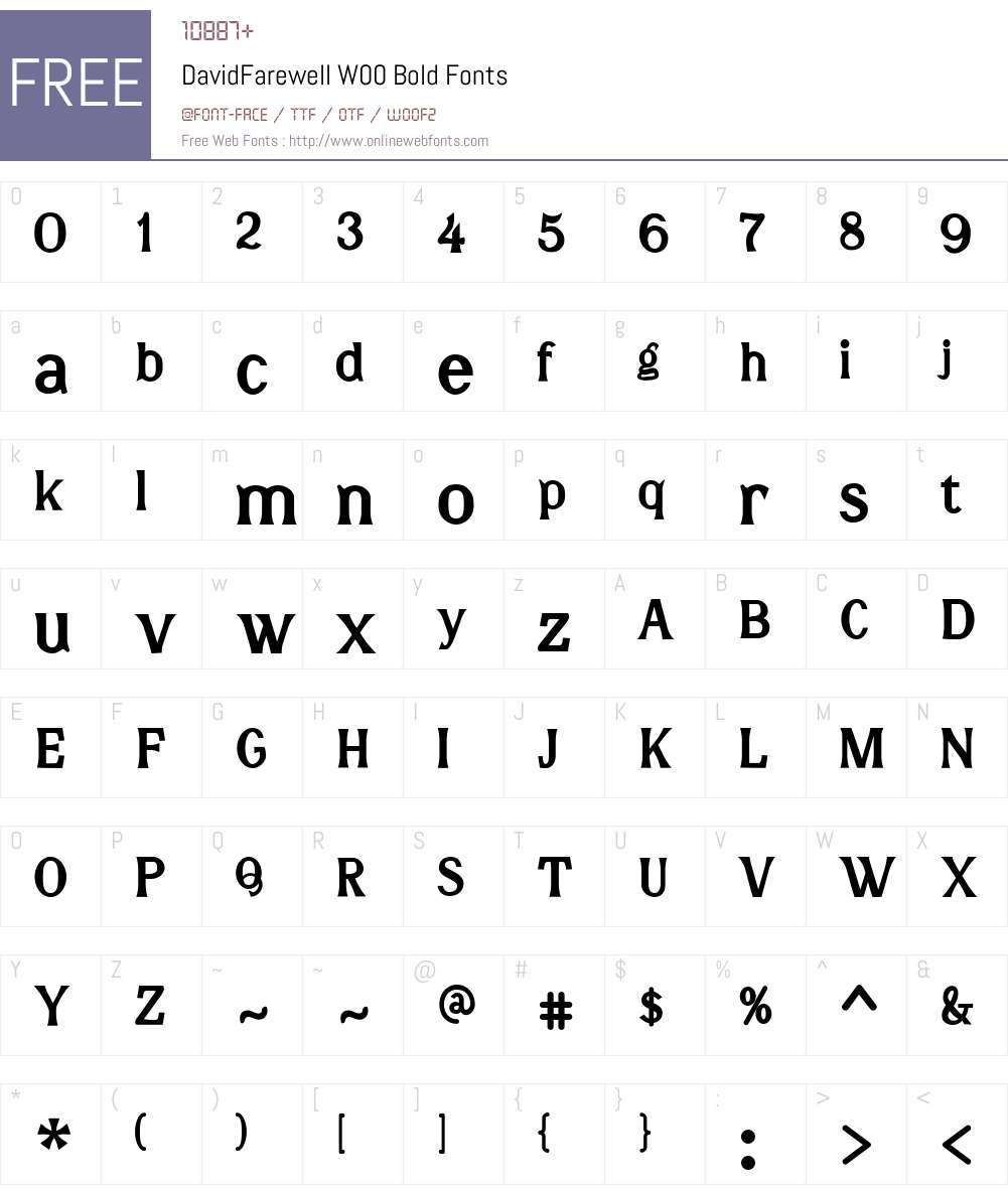 DavidFarewellW00-Bold Font Screenshots