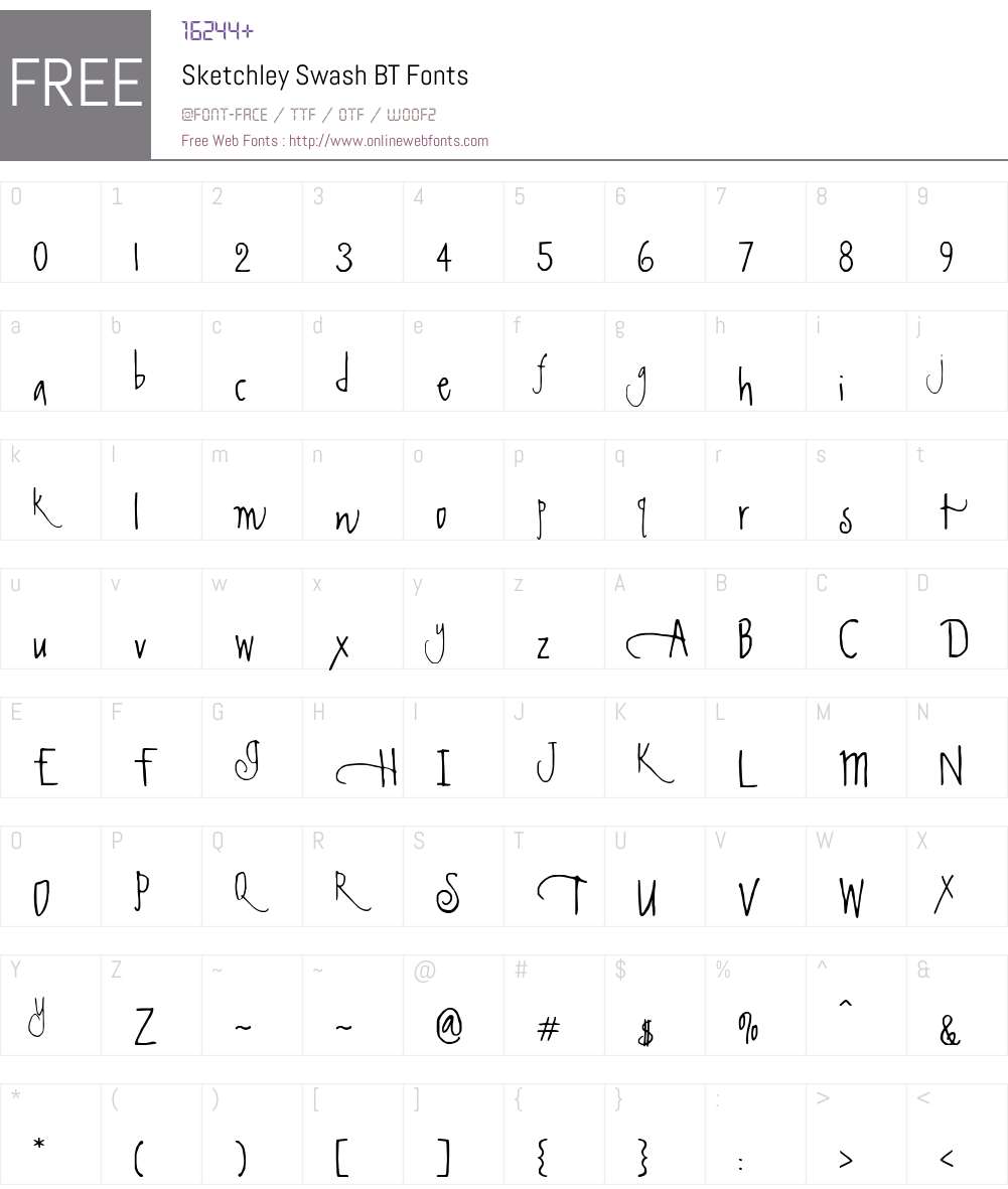 Sketchley Swash BT Font Screenshots