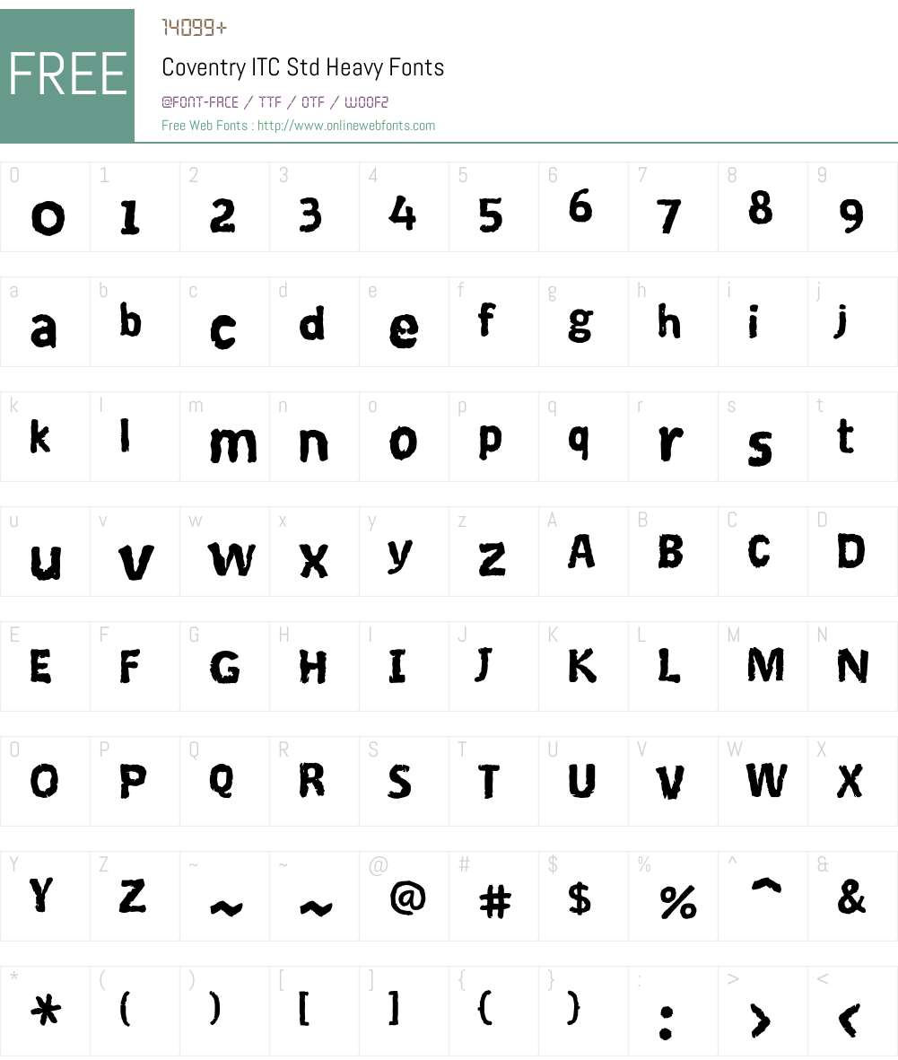 Coventry ITC Std Font Screenshots