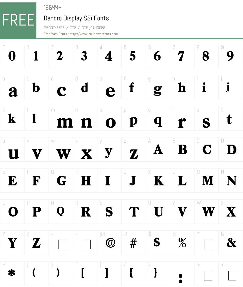 Dendro Display SSi Font Screenshots