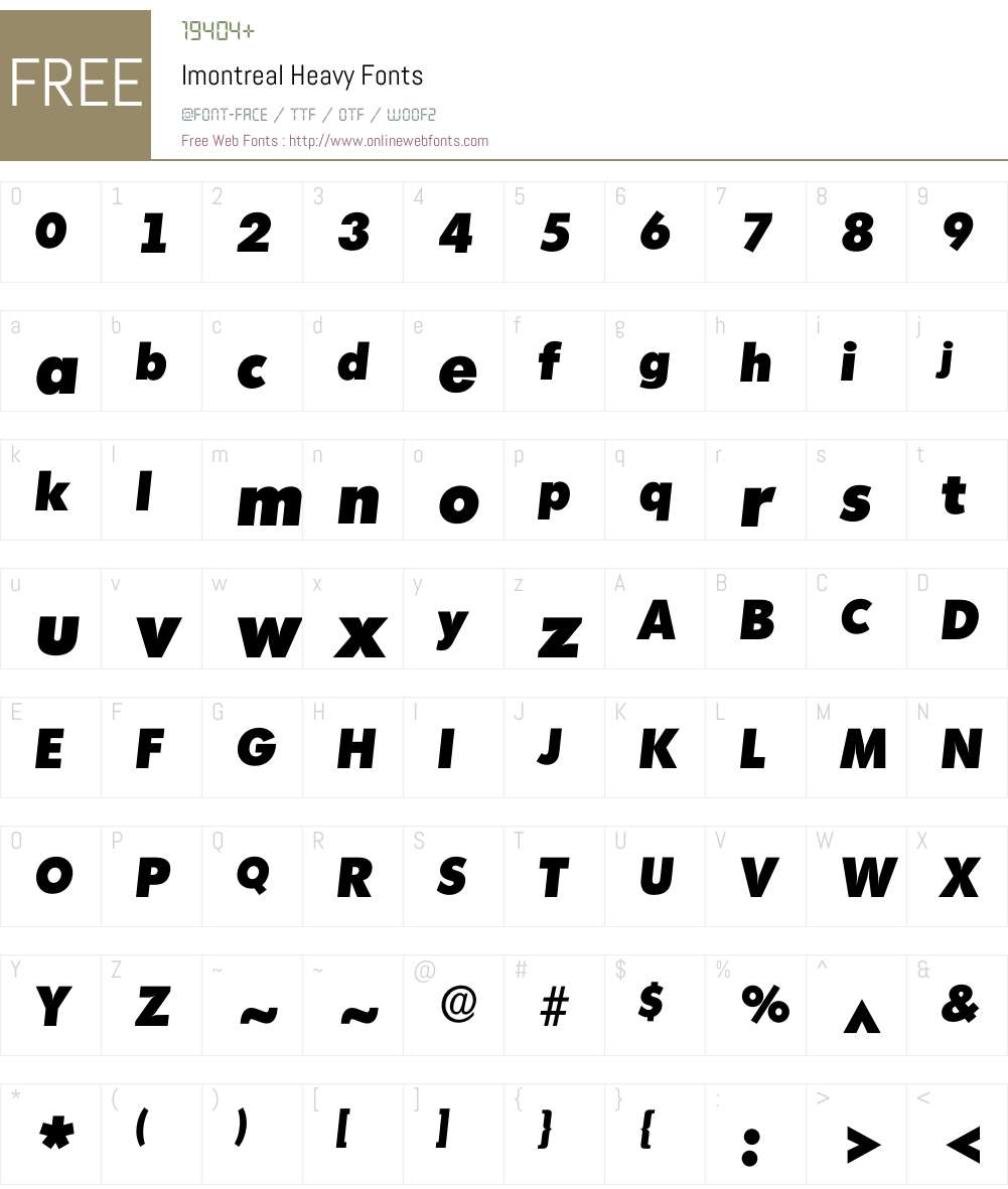 Imontreal Font Screenshots