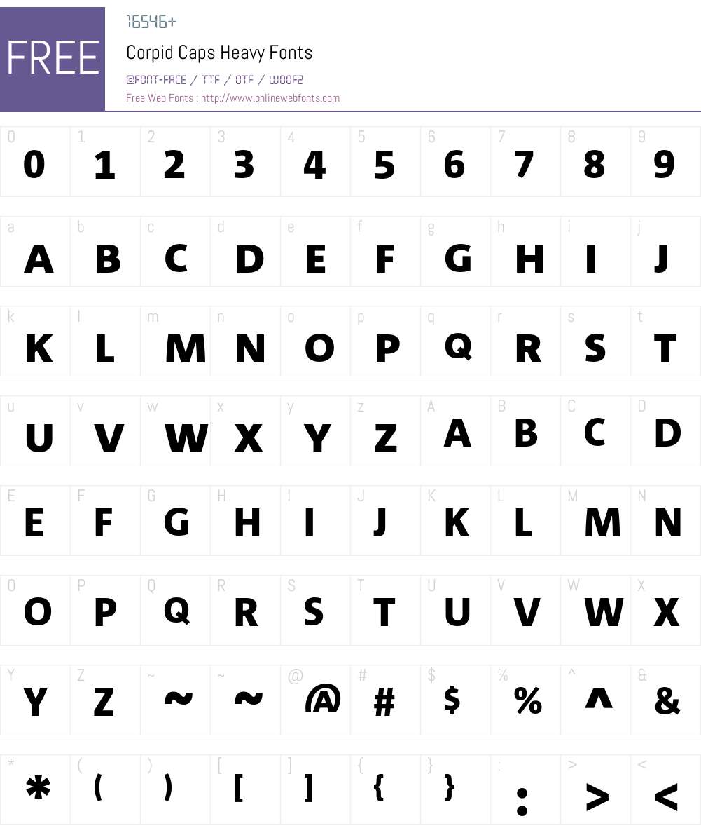 Corpid Caps Font Screenshots