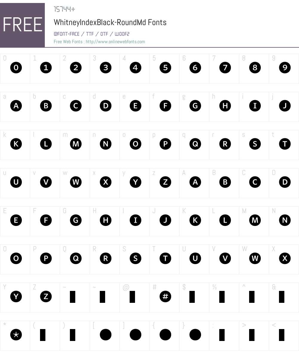 WhitneyIndexBlack Font Screenshots