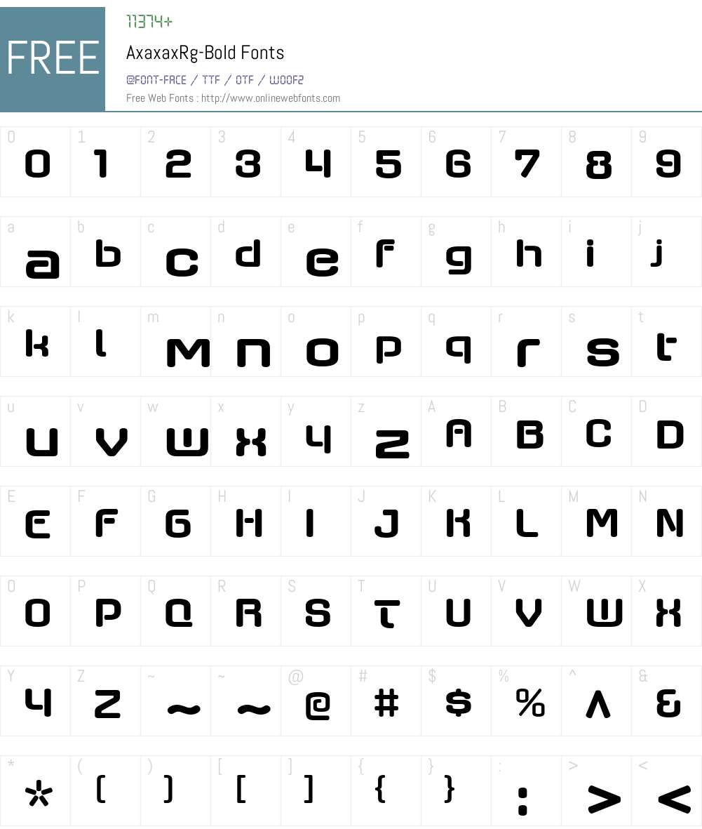 Axaxax Font Screenshots