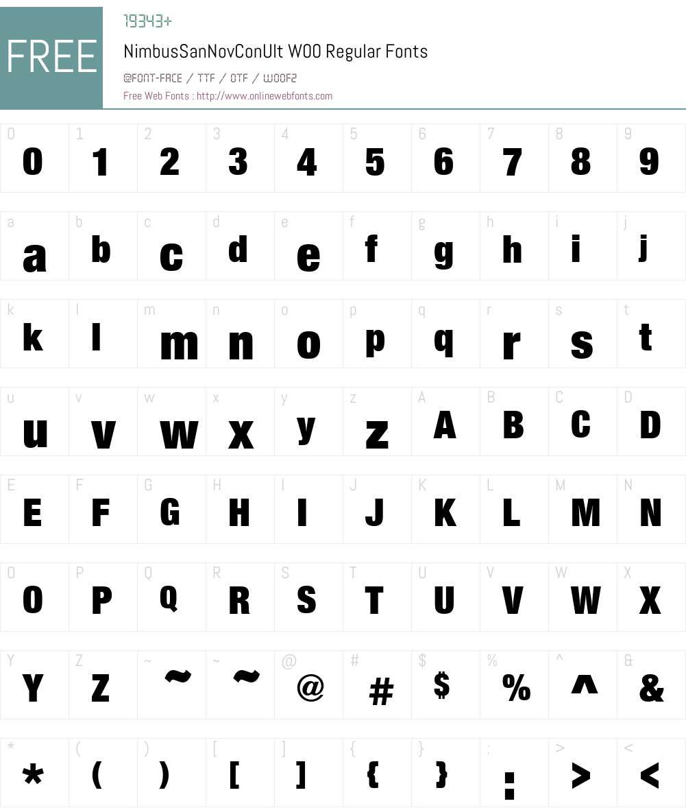 NimbusSanNovConUltW00-Rg Font Screenshots