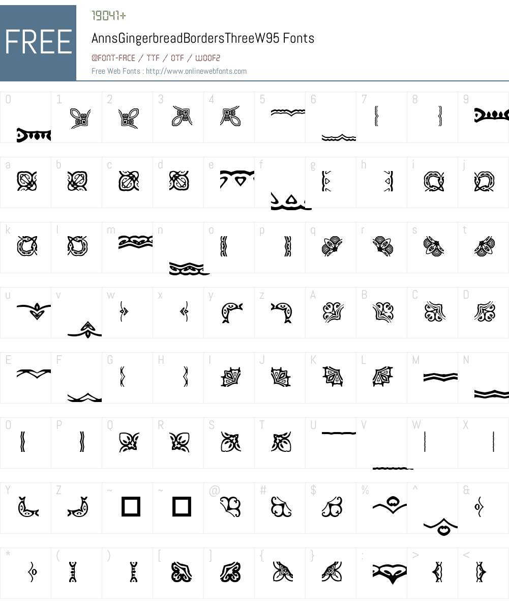 Ann's Gingerbread Borders Three Font Screenshots