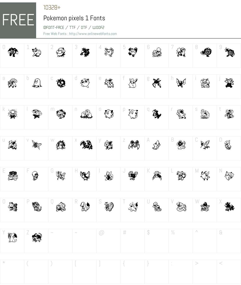 Pokemon pixels 1 Font Screenshots