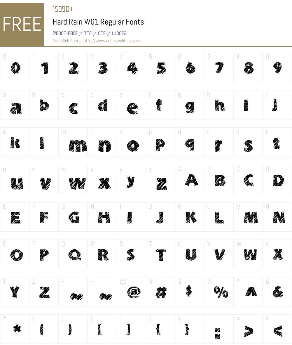 HardRainW01-Regular Font Screenshots
