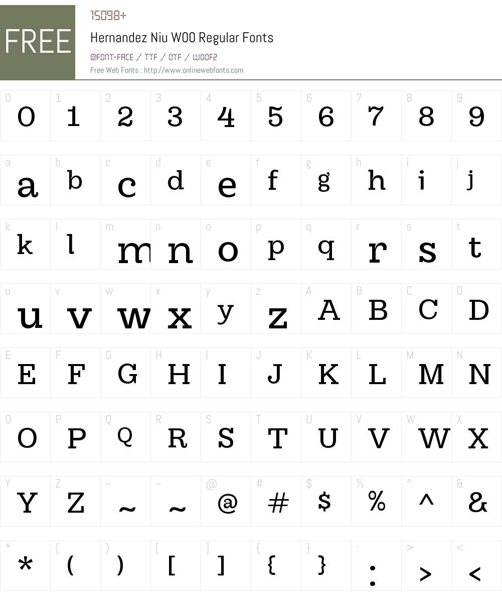 Hernandez Niu Font Screenshots