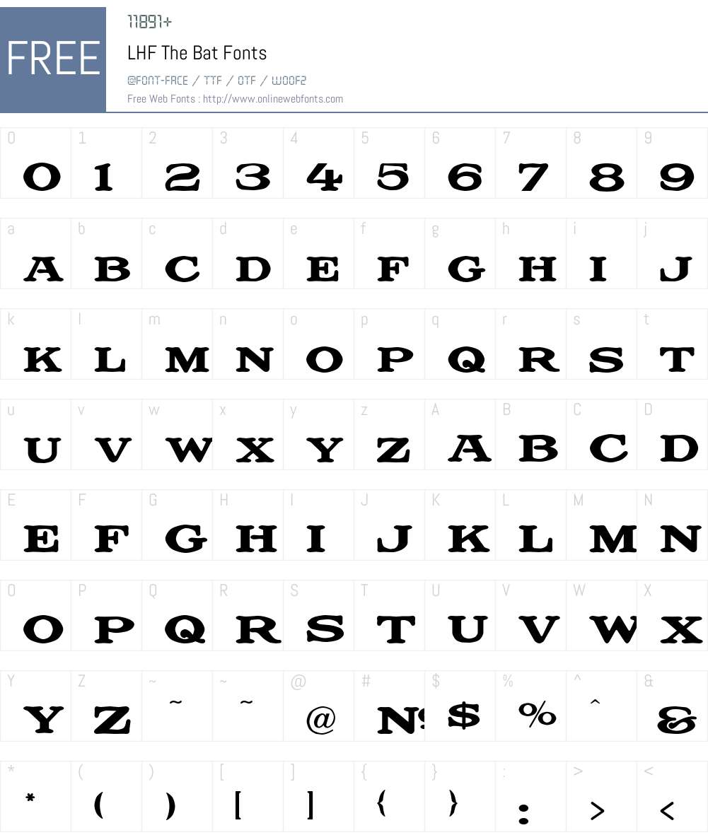 LHF The Bat Font Screenshots