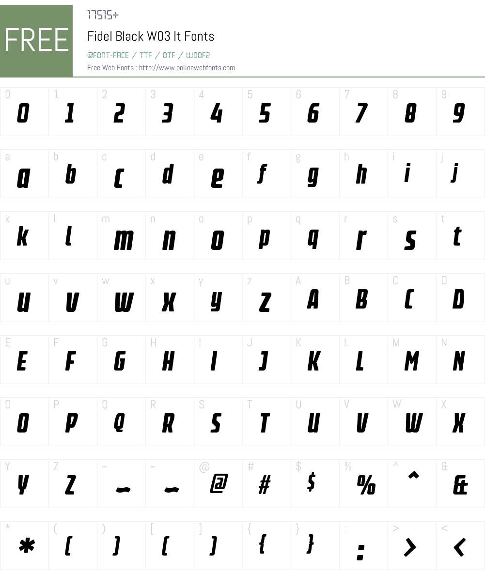 FidelBlackW03-It Font Screenshots