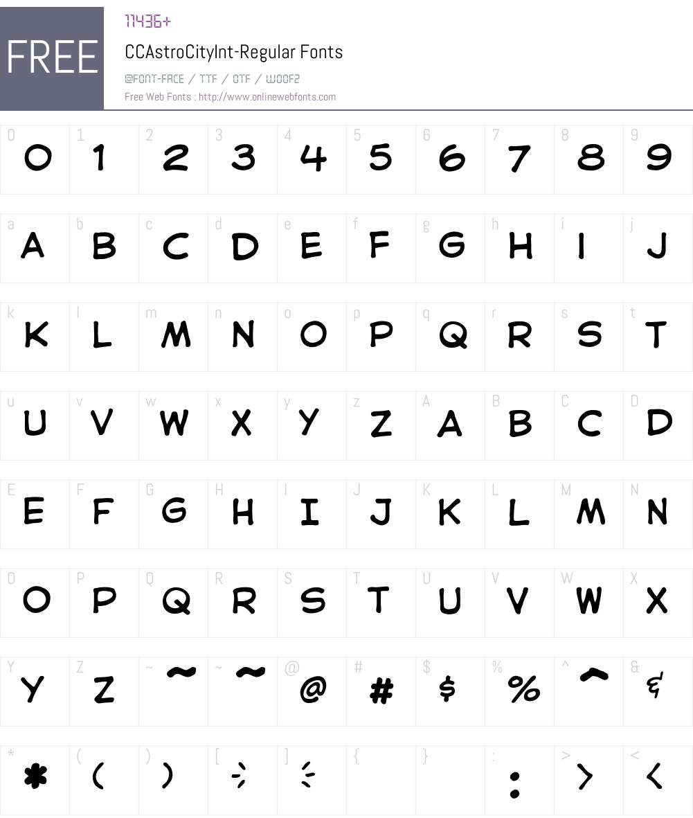 CCAstroCityInt Font Screenshots