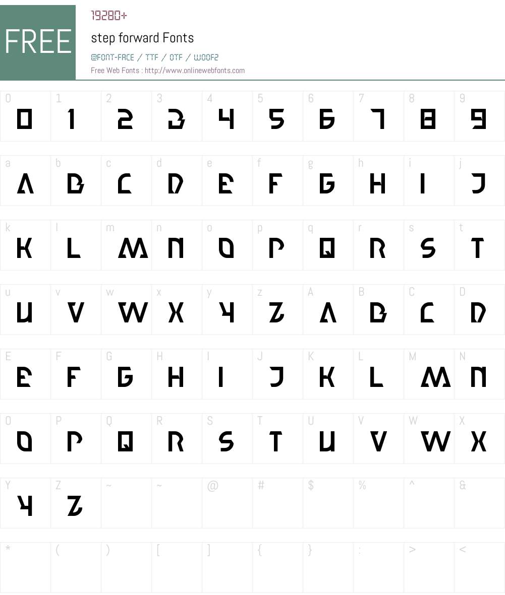 step forward Font Screenshots