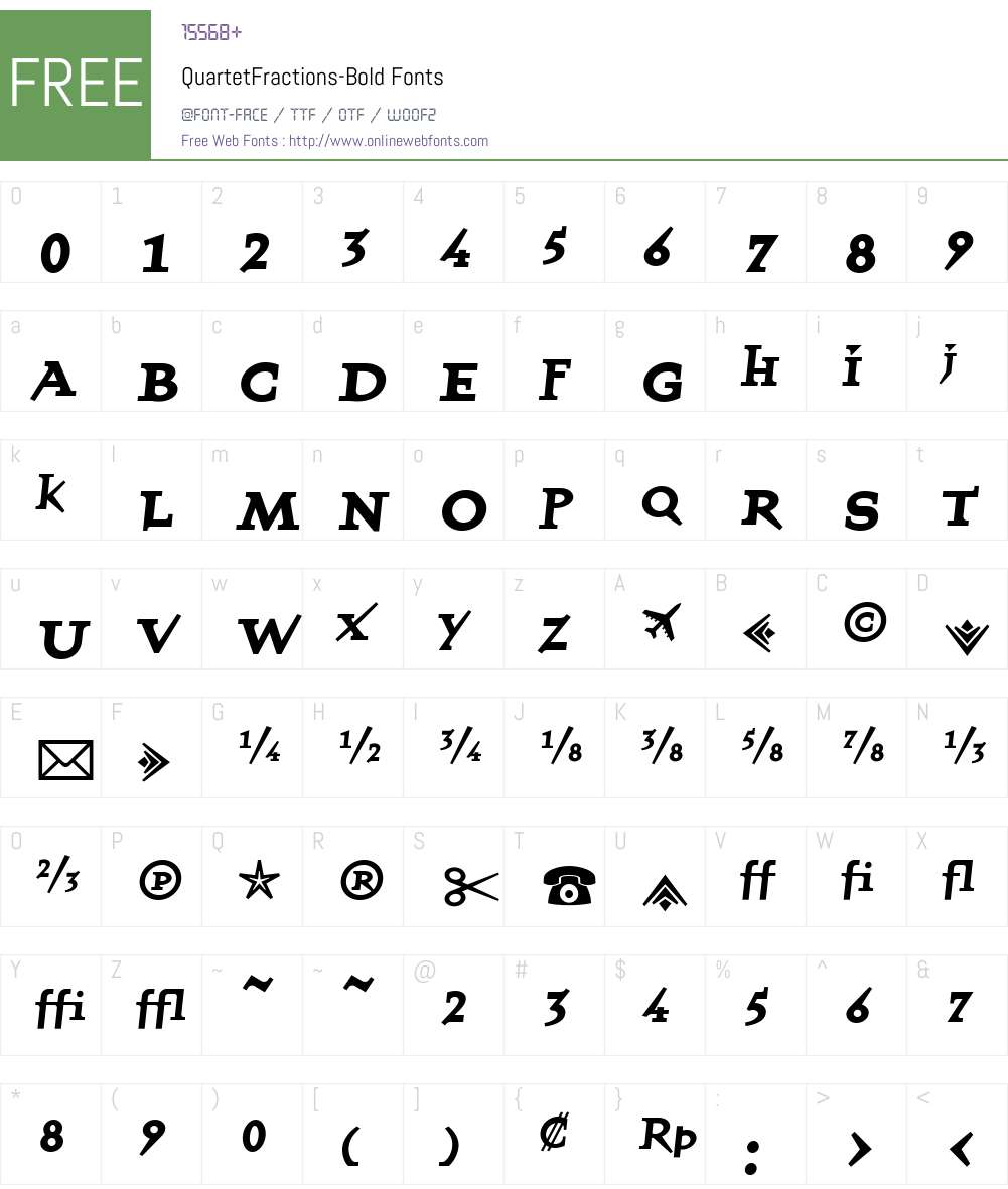 QuartetFractions Font Screenshots