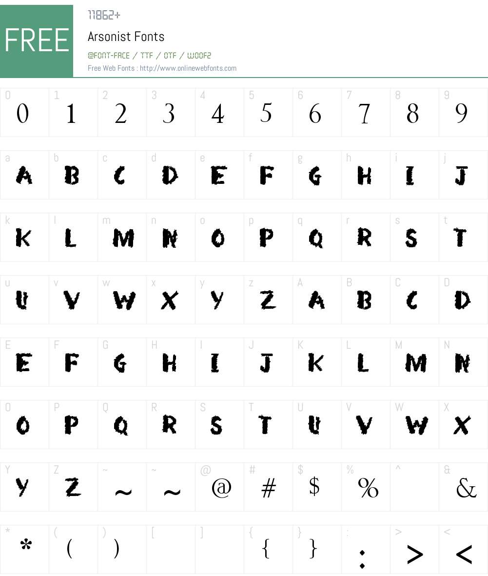 Arsonist Font Screenshots