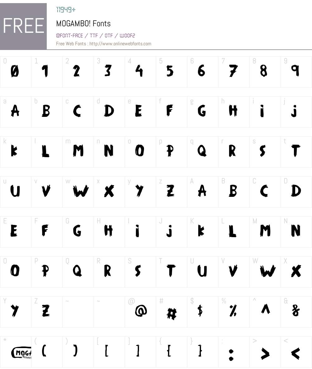 MOGAMBO! Font Screenshots