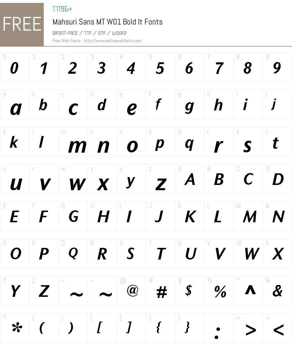 MahsuriSansMTW01-BoldIt Font Screenshots