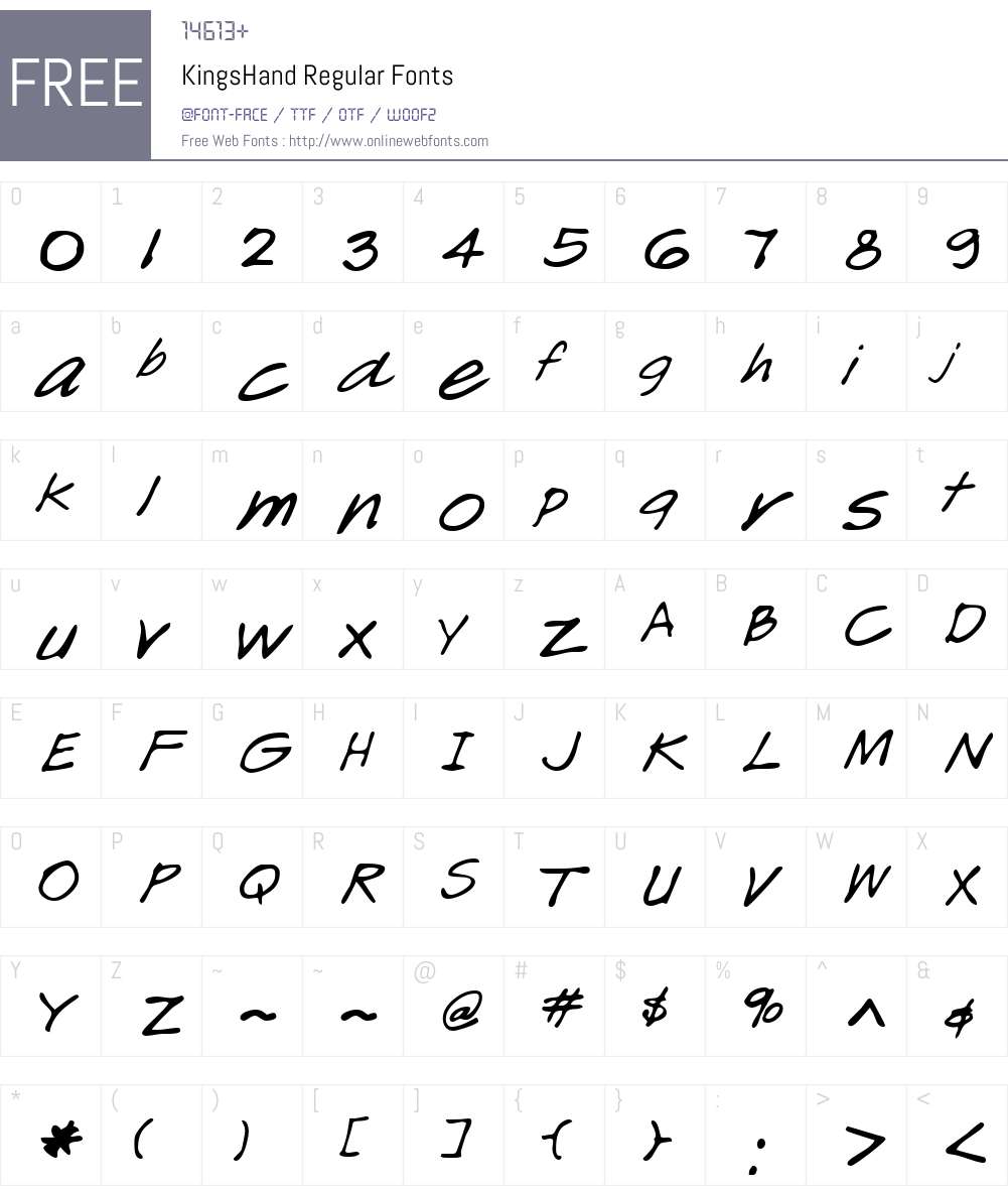 KingsHand Font Screenshots