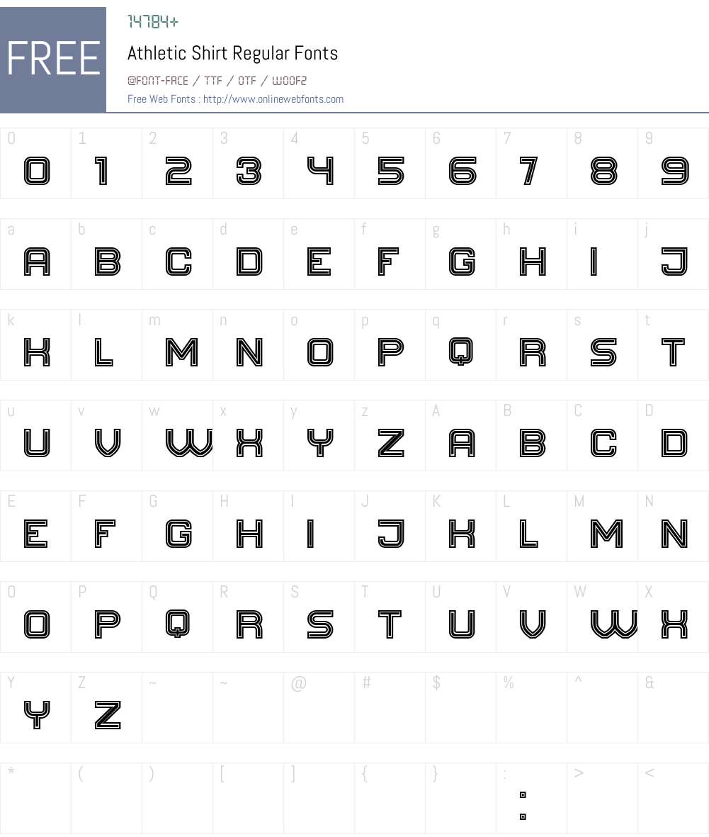 Athletic Shirt 1.000 Fonts Free Download - OnlineWebFonts.COM