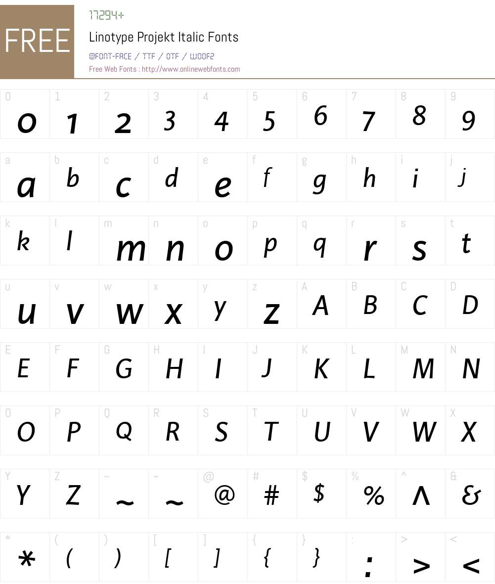 LTProjekt Font Screenshots
