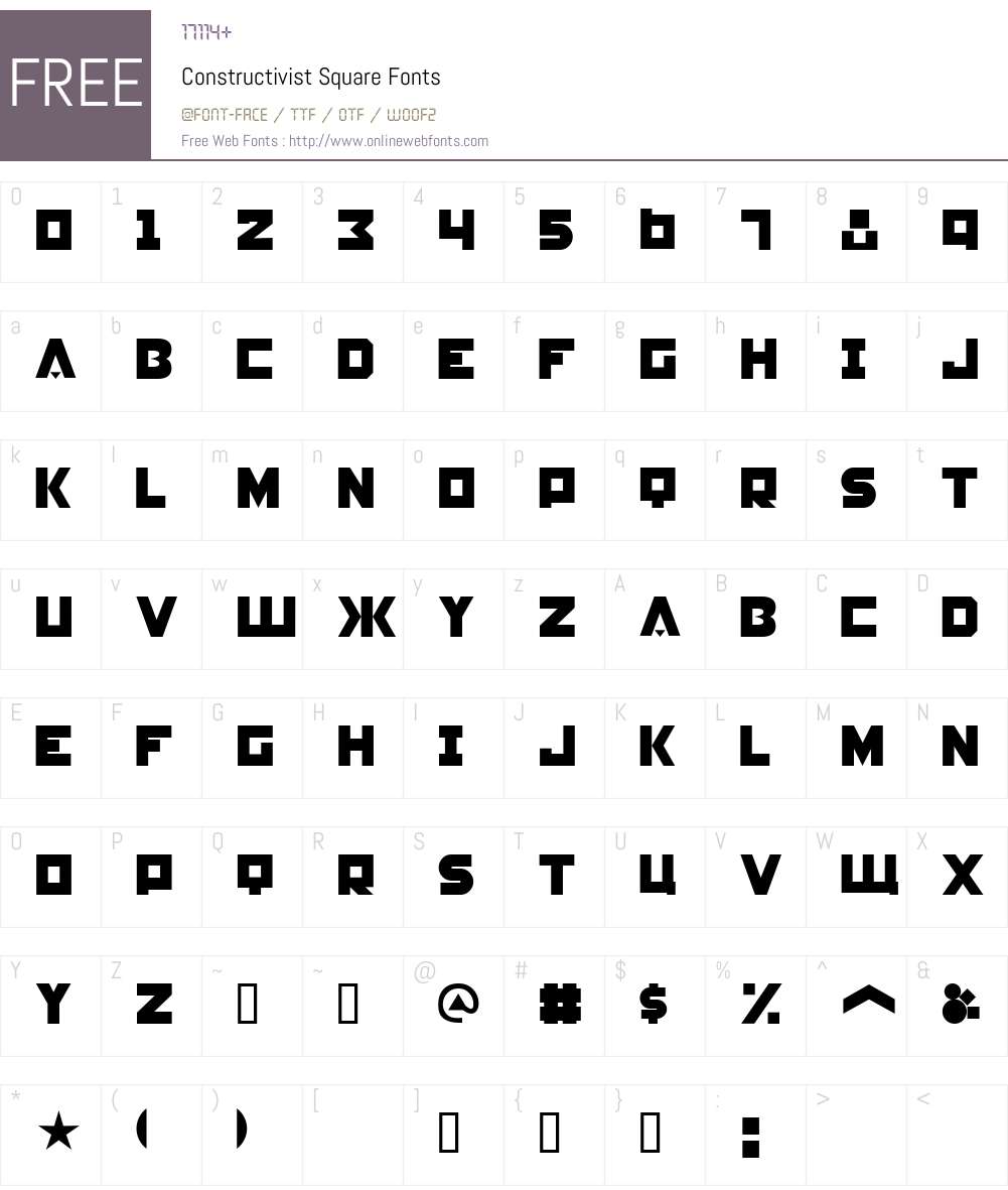Constructivist Font Screenshots