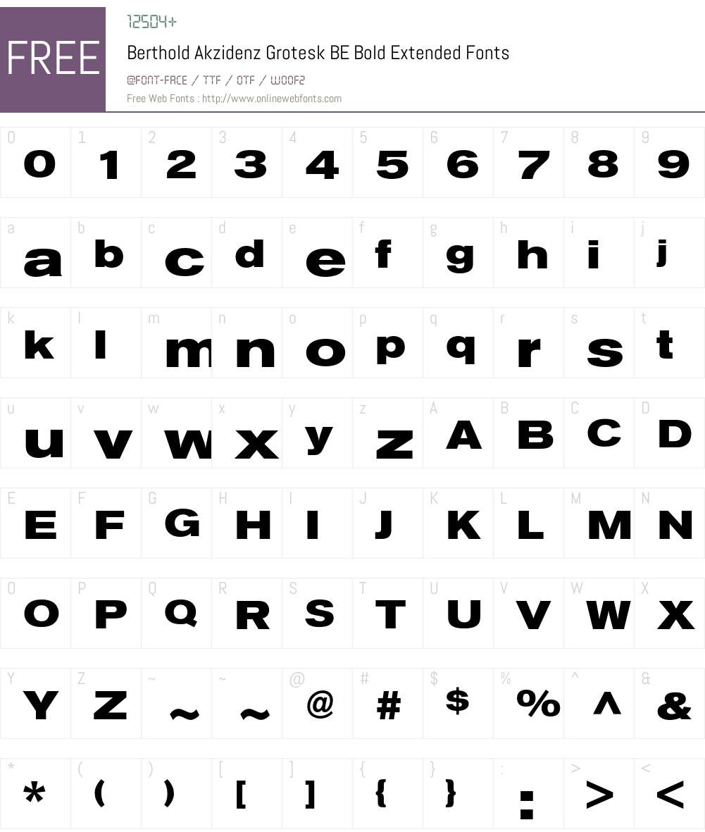 Berthold Akzidenz Grotesk BE Font Screenshots