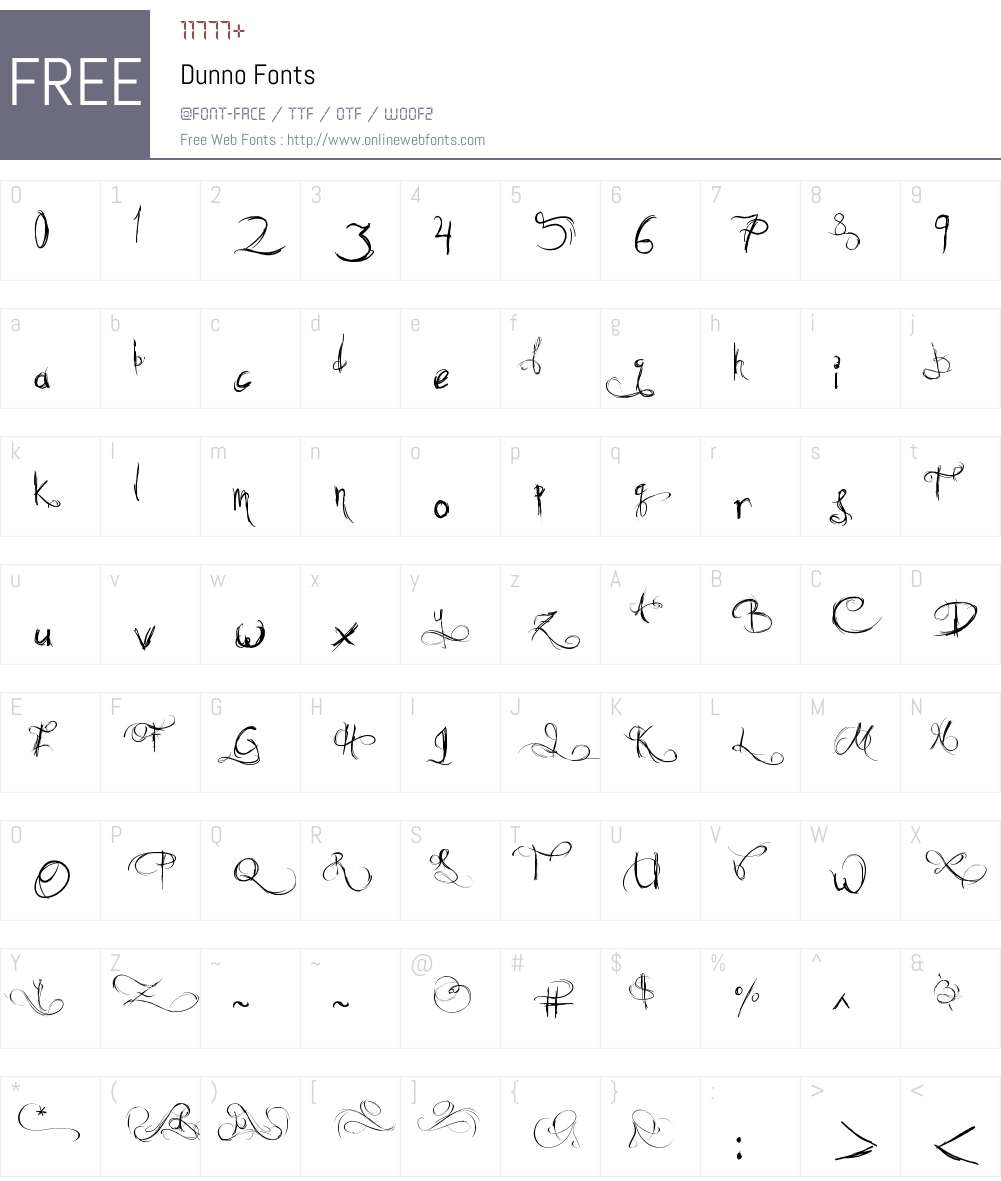 Dunno Font Screenshots