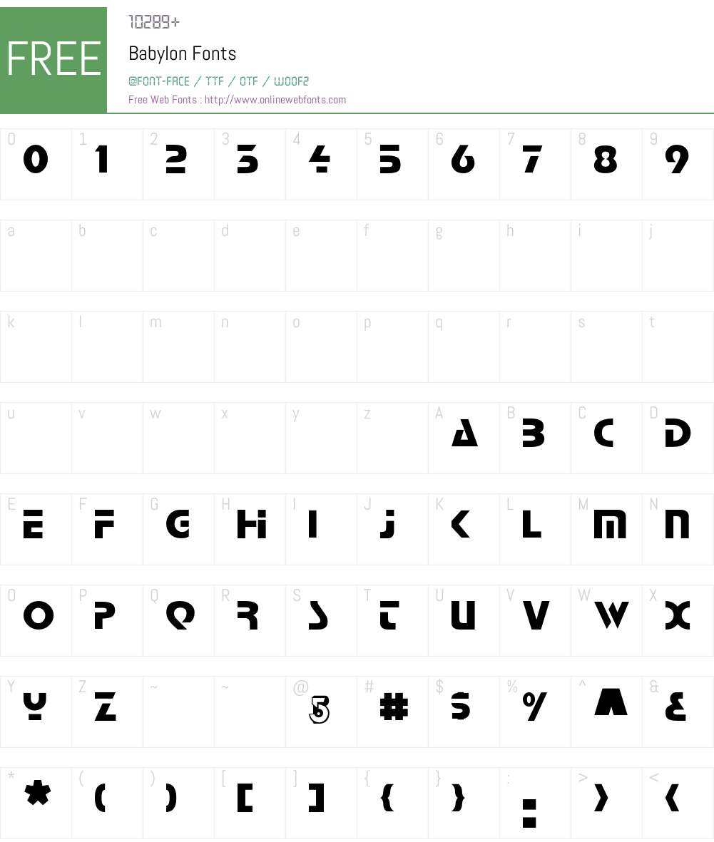 Babylon Font Screenshots