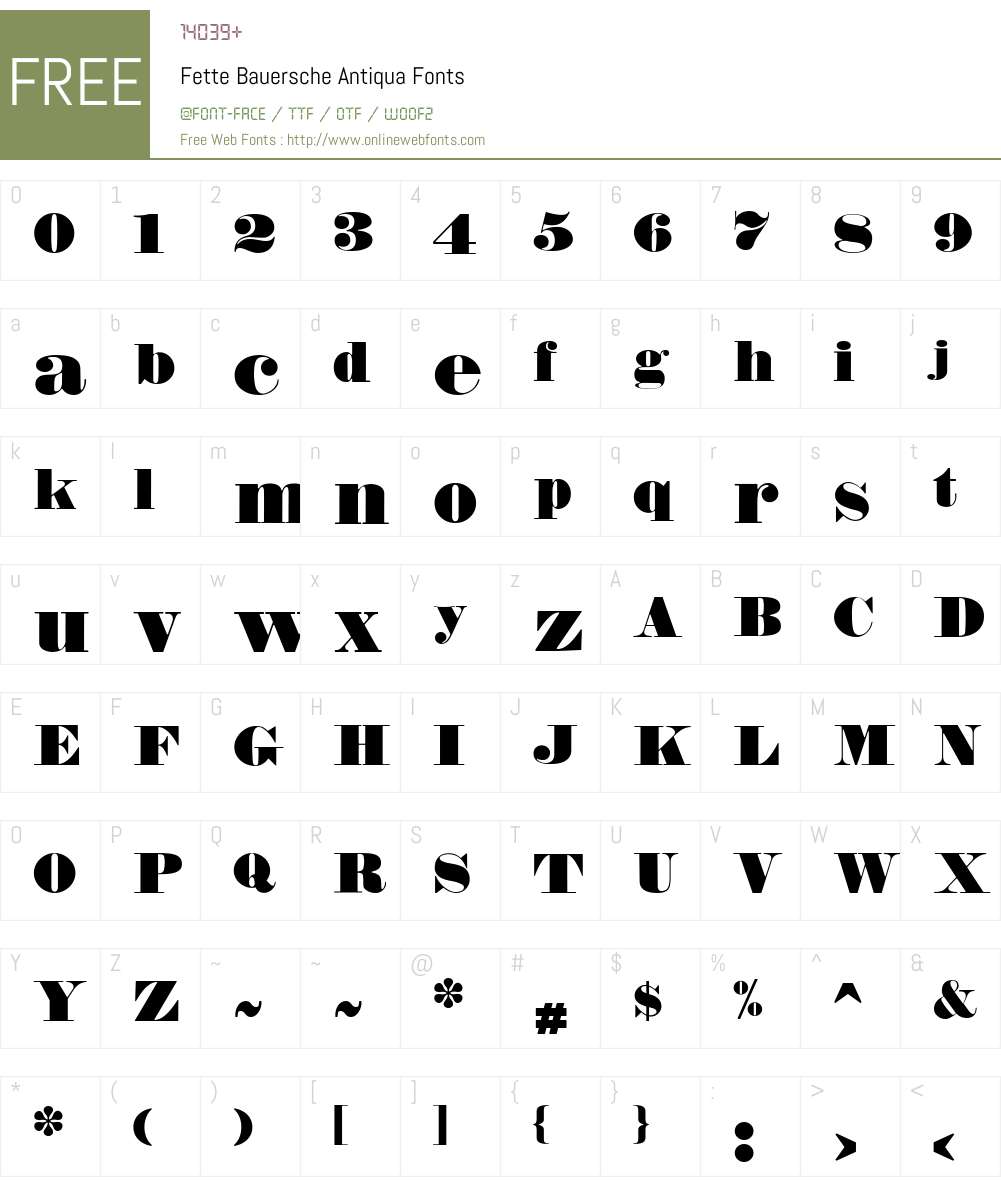 Fette Bauersche Antiqua Font Screenshots