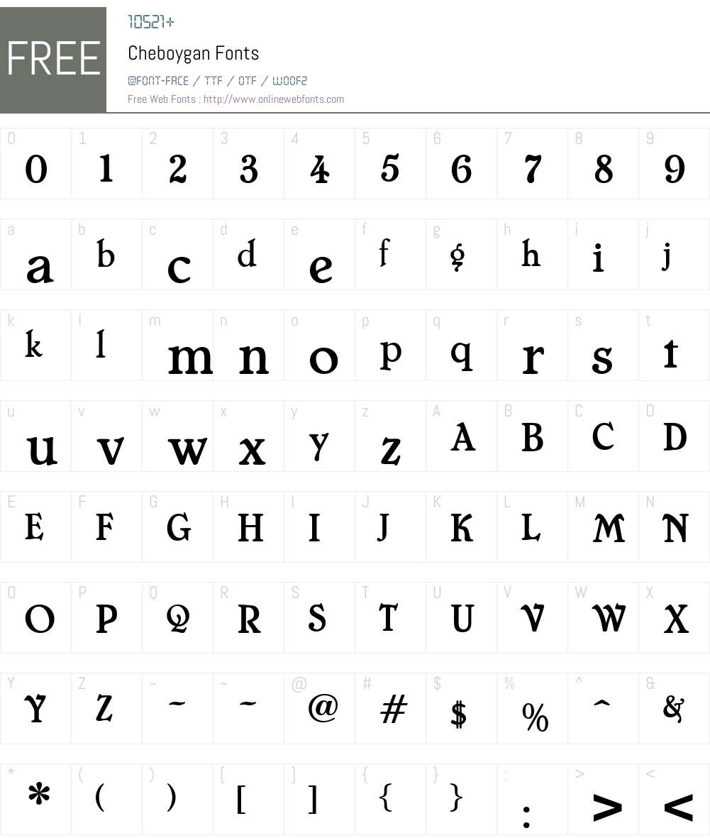 Cheboygan Font Screenshots