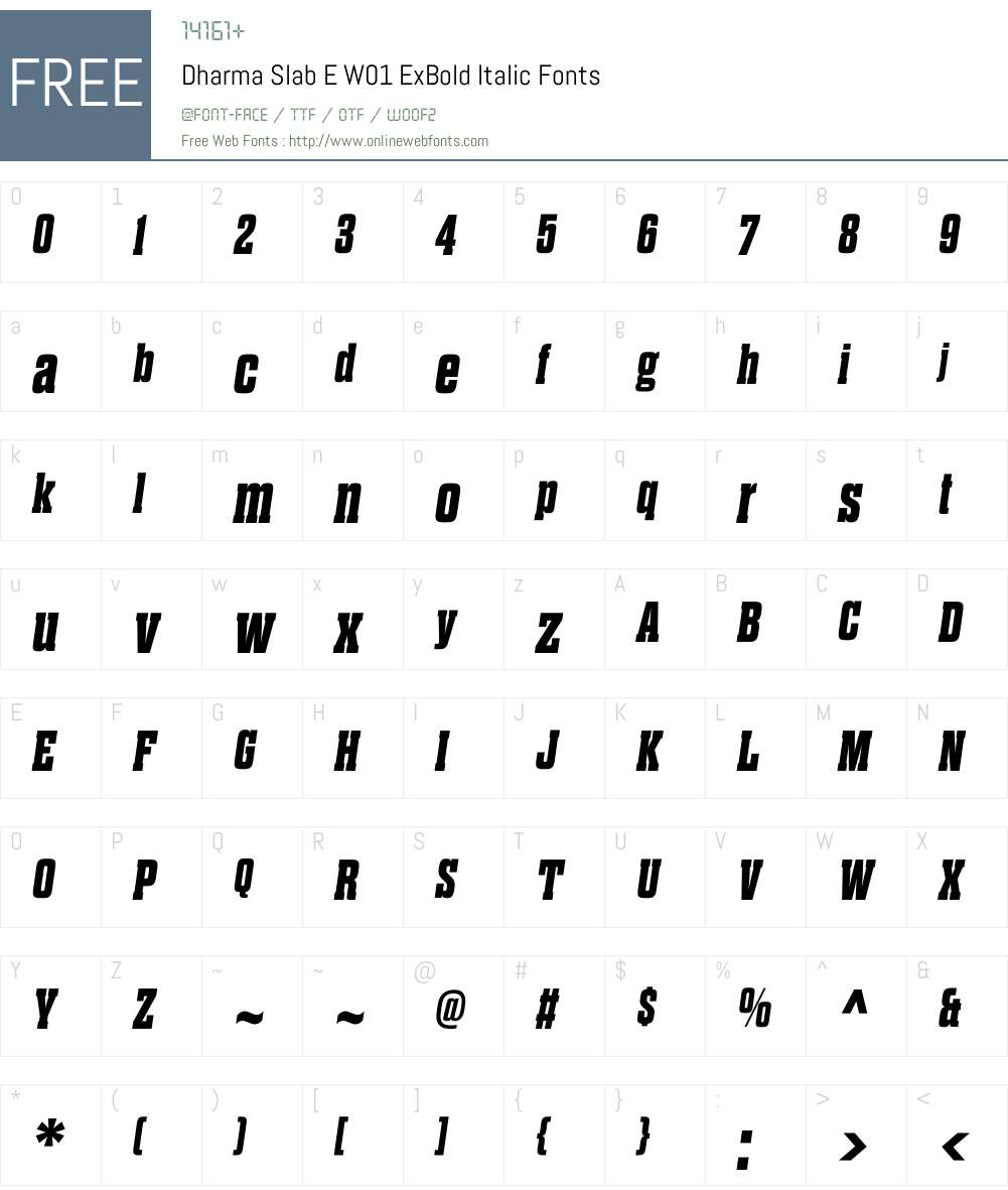 DharmaSlabEW01-ExBoldItalic Font Screenshots