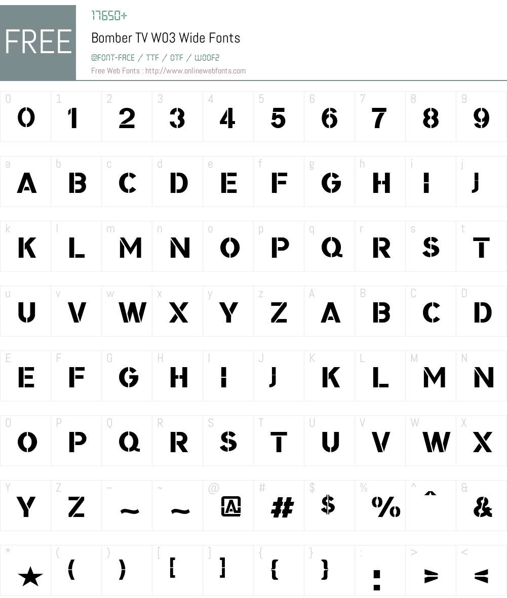 BomberTVW03-Wide Font Screenshots