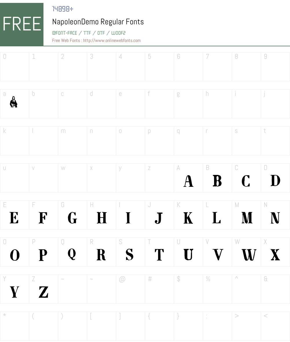 NapoleonDemo Font Screenshots