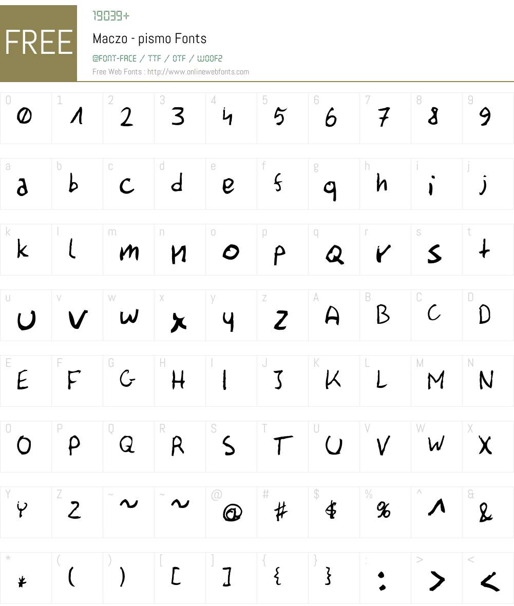 Maczo - pismo Font Screenshots