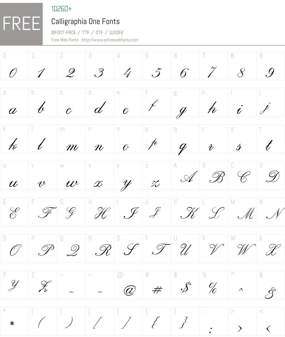 Calligraphia One Font Screenshots