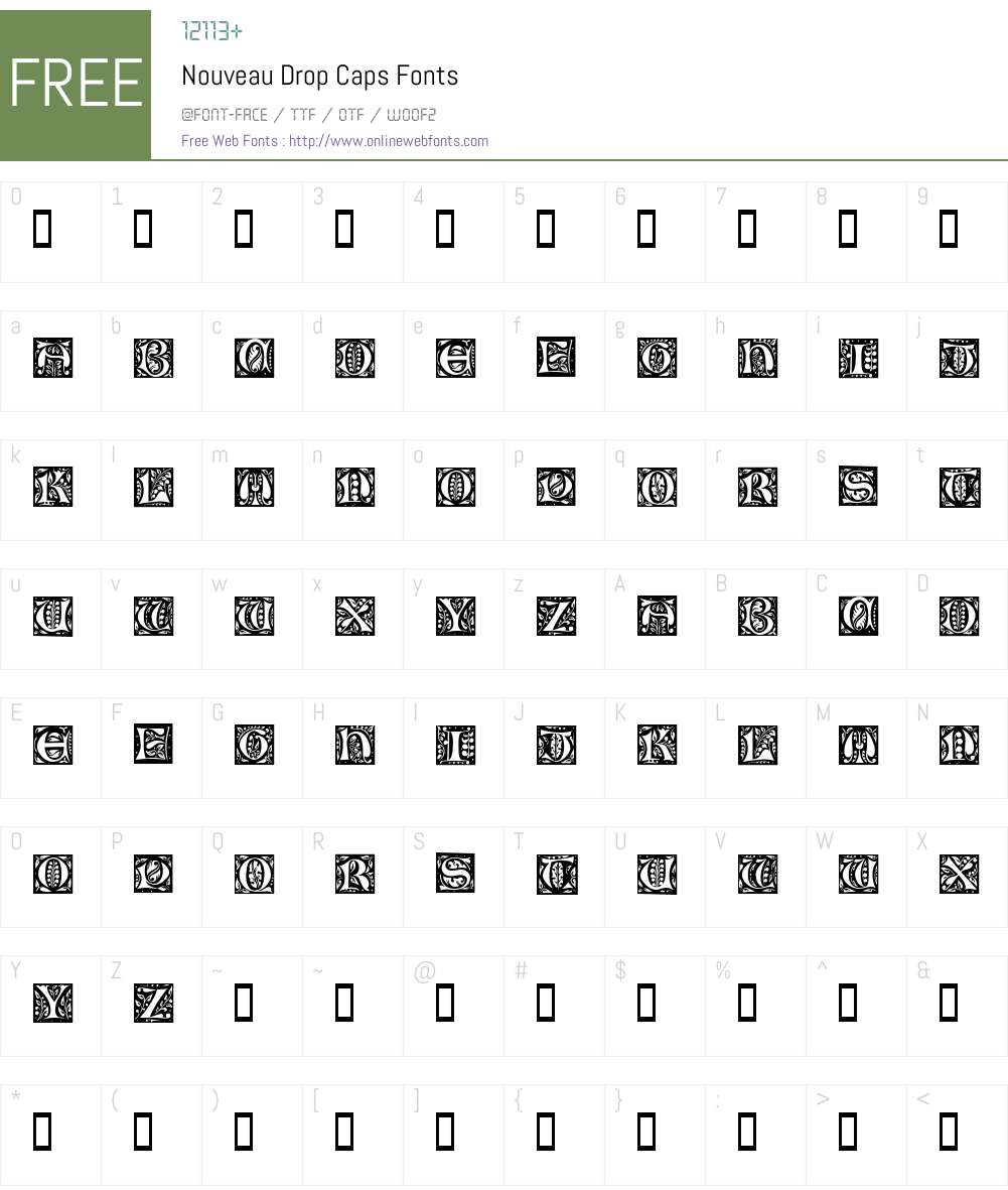Nouveau Drop Caps Font Screenshots