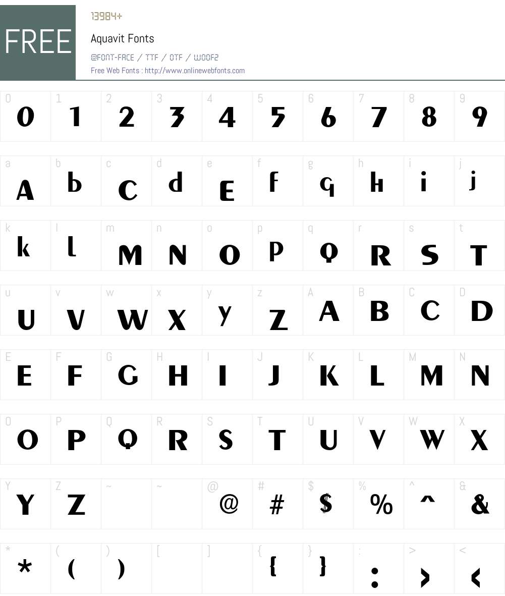 Aquavit Font Screenshots