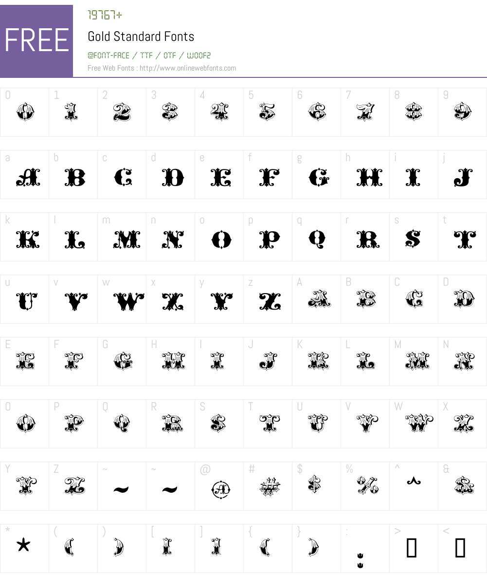 Gold Standard 03/03/2003 revised 07/11/04 & 08/24/04 Fonts Free Download