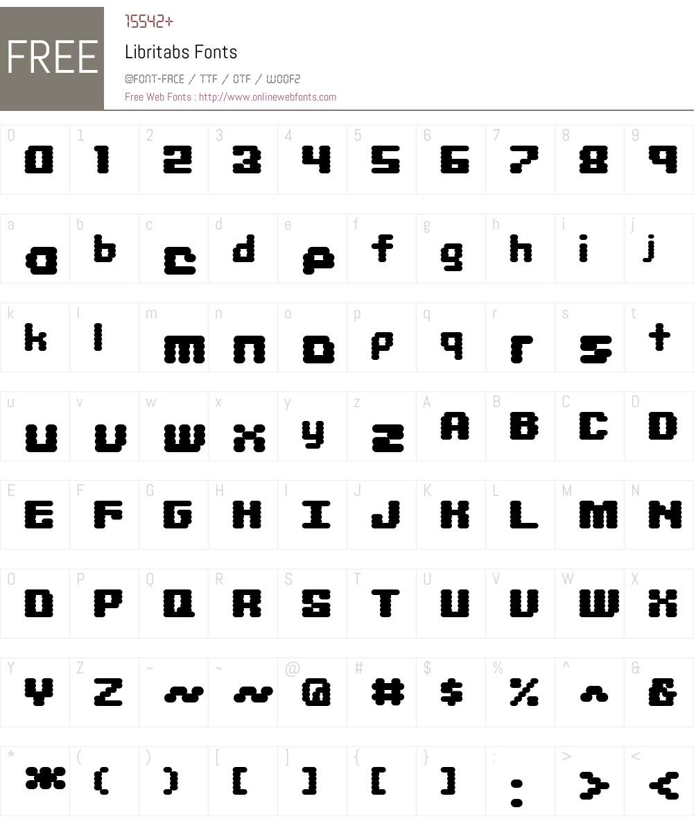 Libritabs Font Screenshots