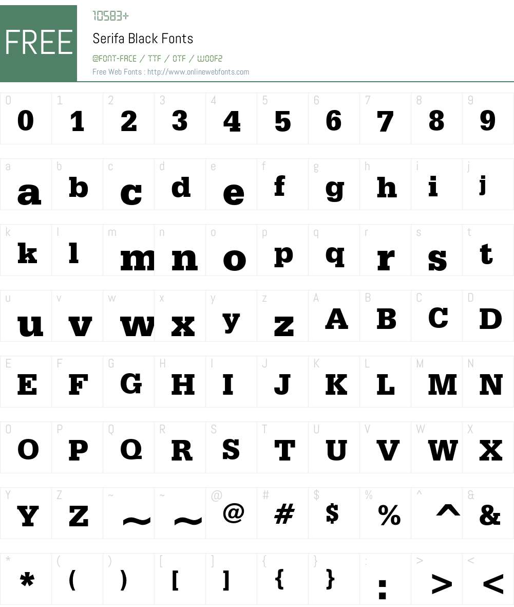 Serifa Font Screenshots