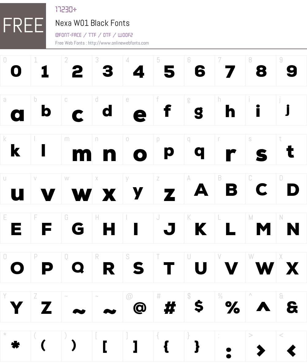 NexaW01-Black Font Screenshots