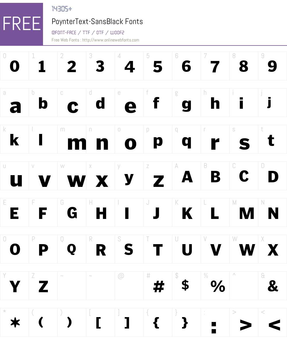 PoynterText Font Screenshots