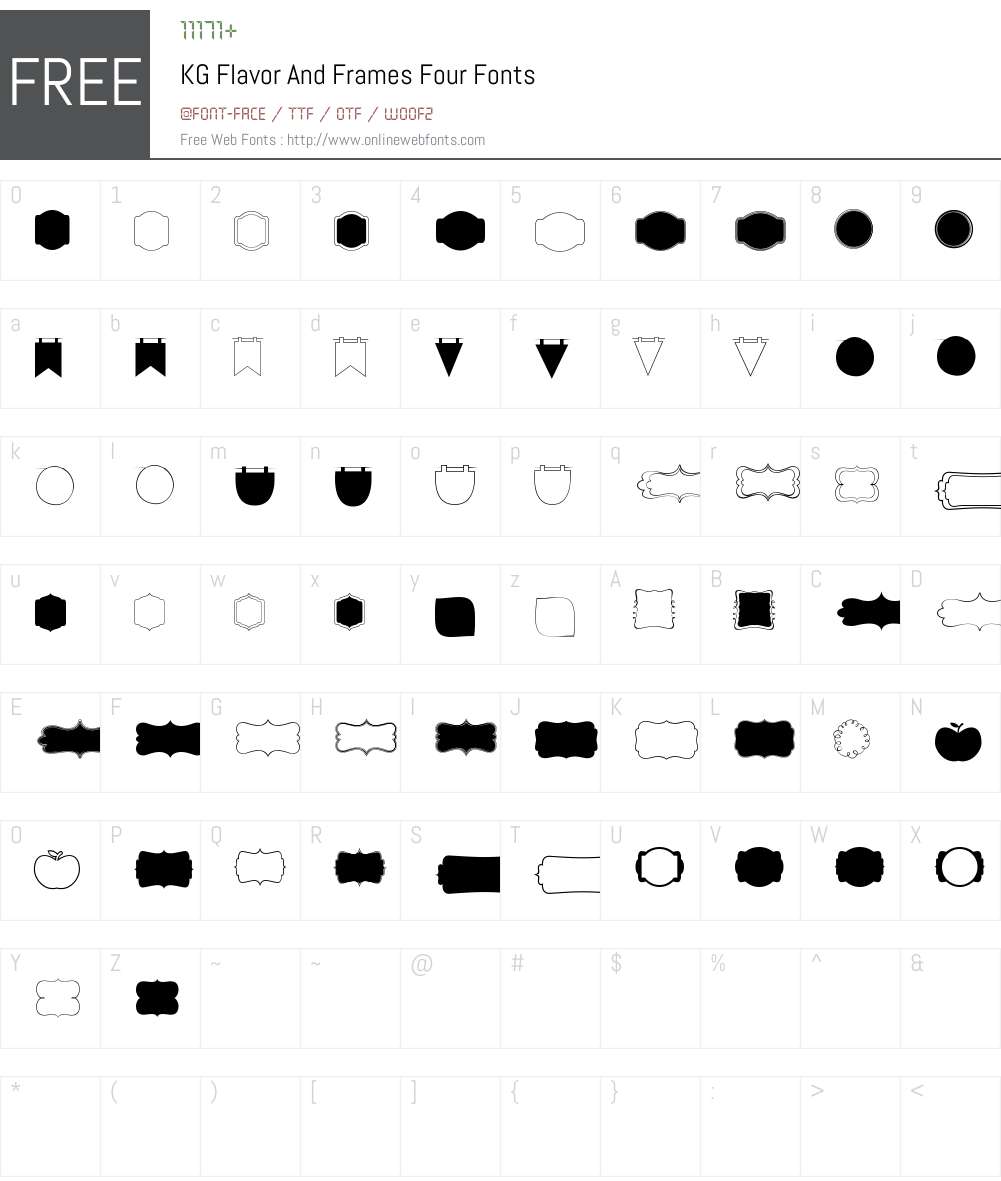 KG Flavor And Frames Four Font Screenshots