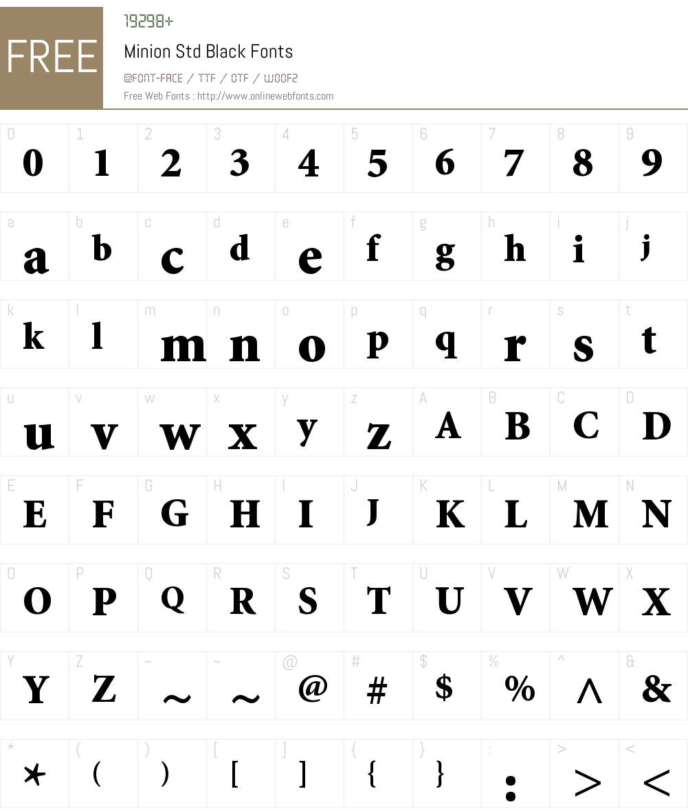 Minion Std Font Screenshots